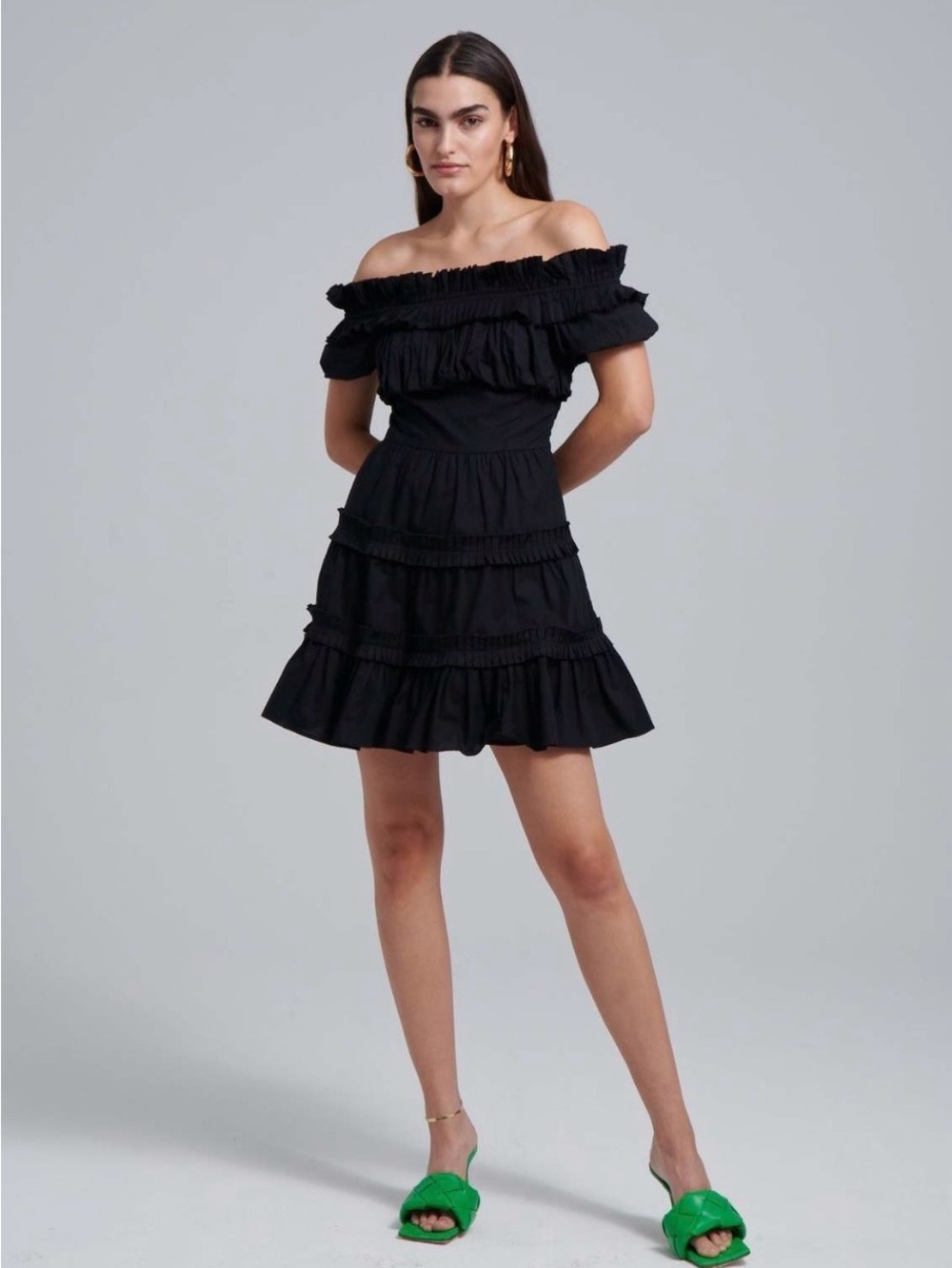 Love the Label Anthropologie ' Black Ruffled Tiered Dress